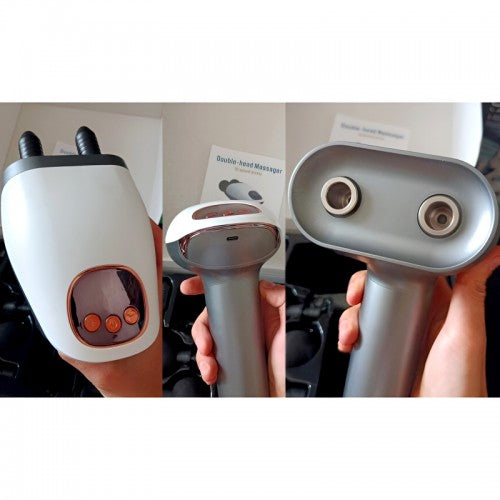 Double Head Electric Fascial Massager with 10 Speed Levels, 4 Massage Heads & Type-C Charging for Deep Tissue Muscle Relaxation for Neck, Back & Body