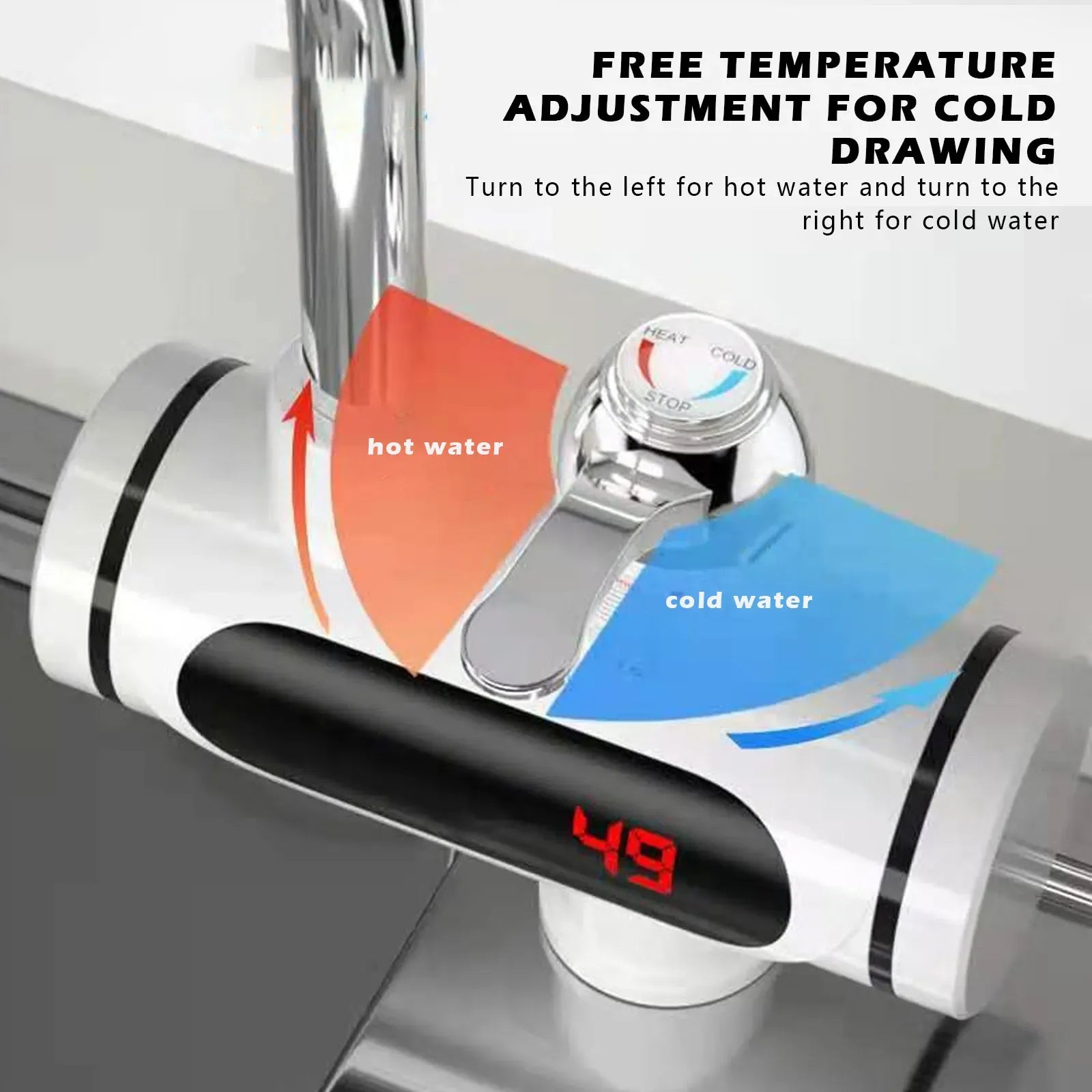 Electric Instant Water Heating Faucet - with Digital Temperature Display