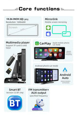 10.26-inch Portable Car Player with Apple CarPlay & Android Auto