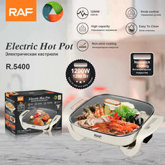 RAF Multi-Functional Electric Hot Pot - 5L Capacity, Non-Stick, Adjustable Temperature Control