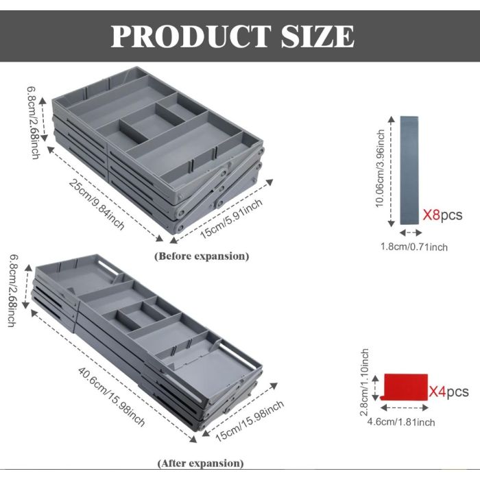 Smart Expandable 3-Tier Multi Purpose Drawer Organizer with Adjustable Dividers