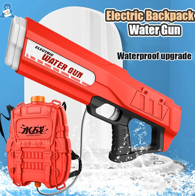 Cool Long Range Electric Water Gun Toy - Rechargeable with Water Storage Backpack