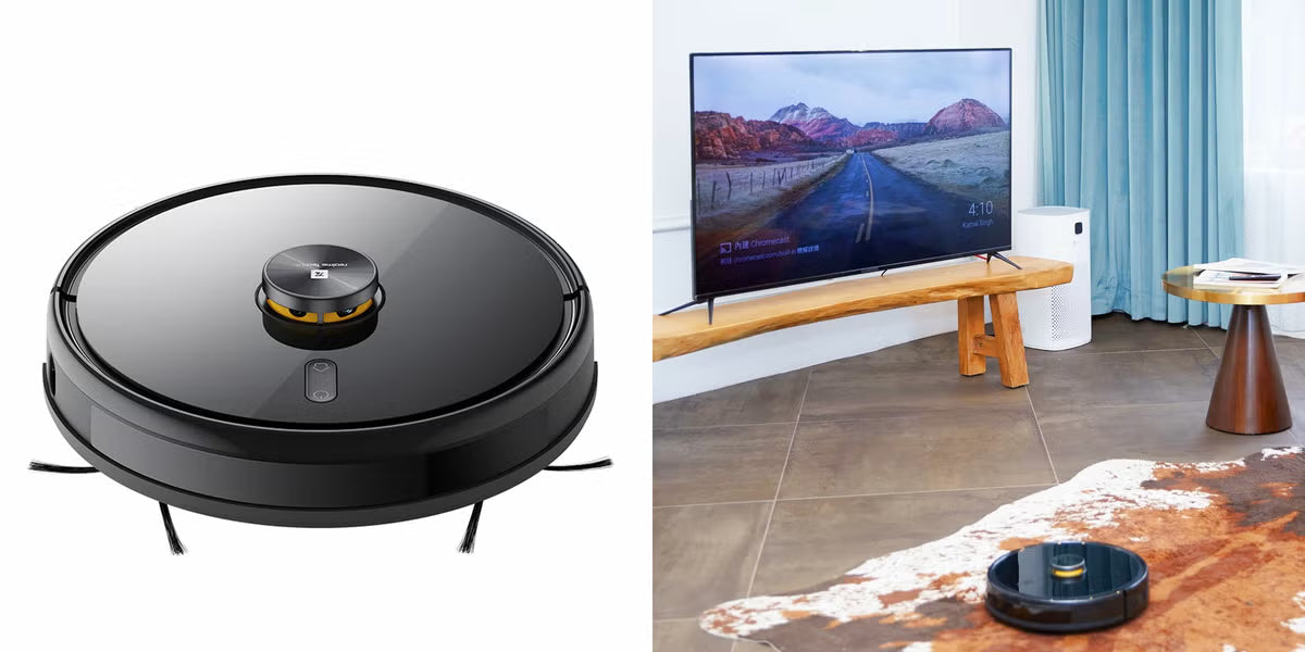 Realme Techlife 2-in-1 Rechargeable Robot Vacuum Cleaner with 5200mAh Battery, Vacuum & Mop with Lidar Smart Mapping & 38 Sensors