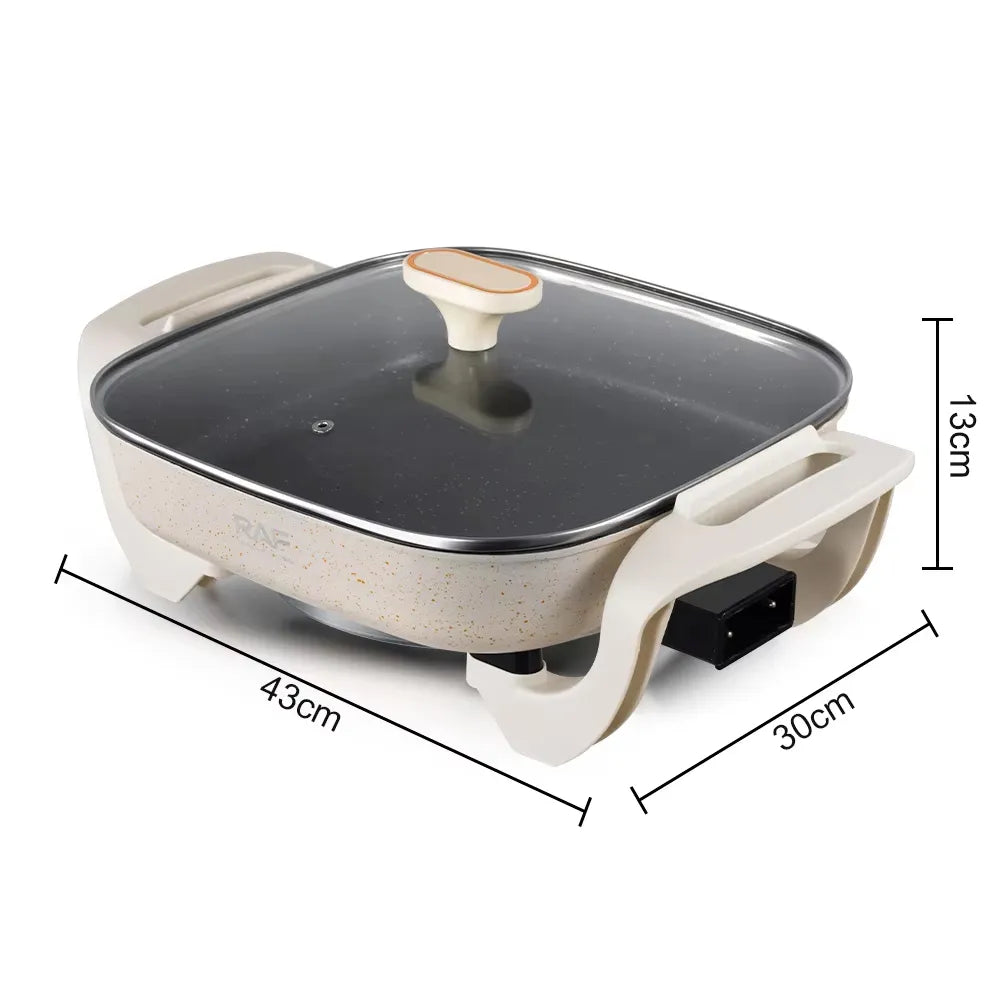 RAF Multi-Functional Electric Hot Pot - 5L Capacity, Non-Stick, Adjustable Temperature Control
