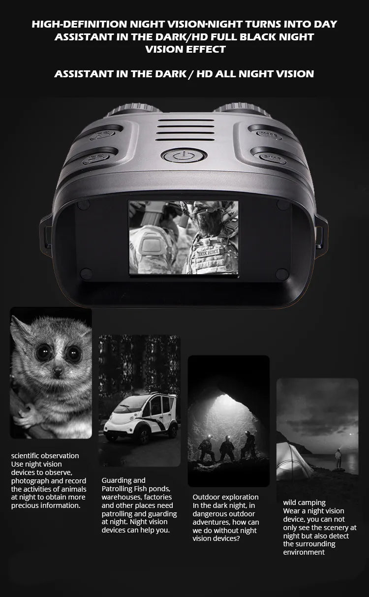 Digital Infrared Night Vision Binoculars with HD Photo & Video Capture & Zooming
