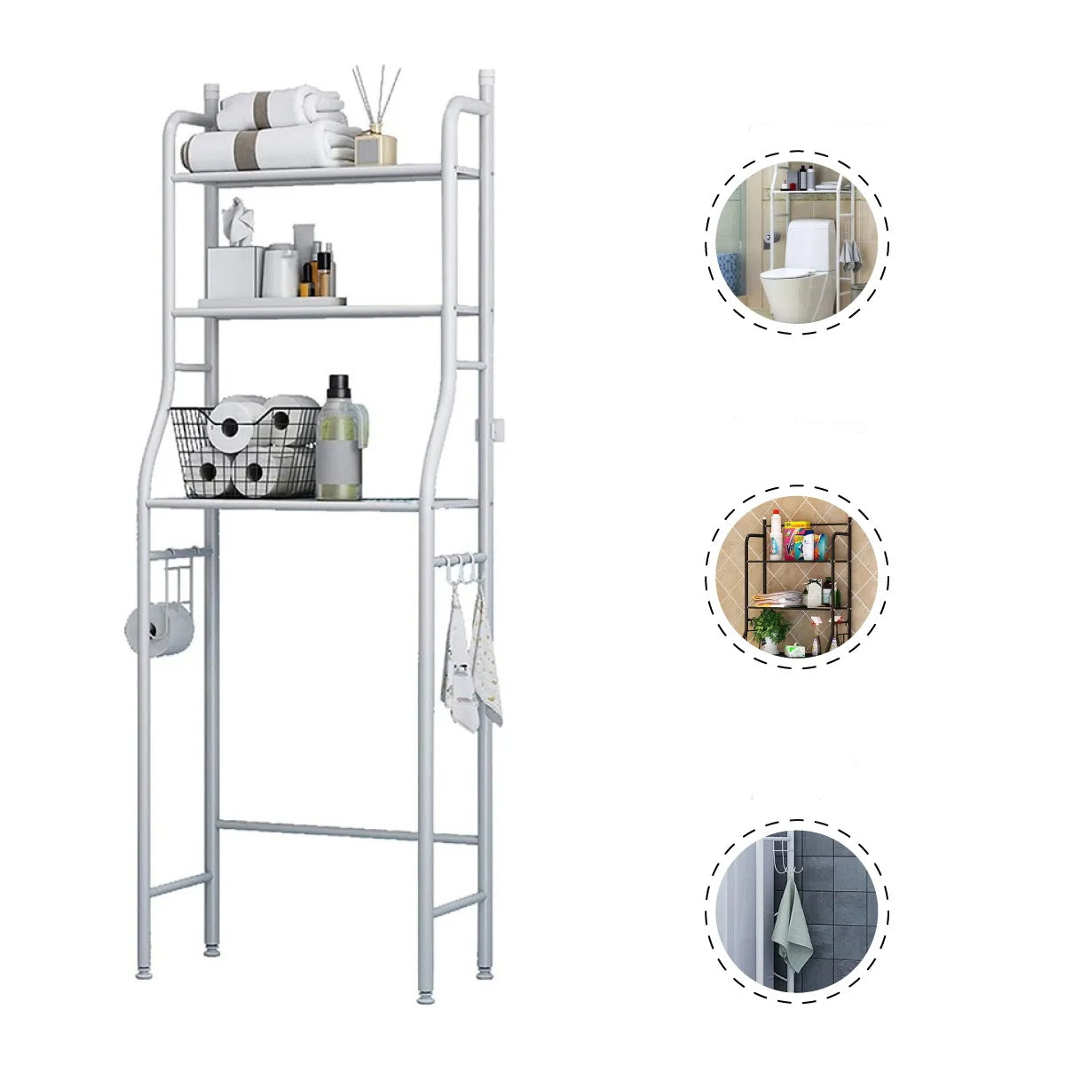 3 Level Shelf for Bathroom Essentials made with Steel and more Storage Organization