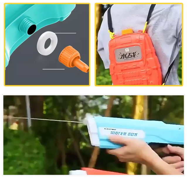 Cool Long Range Electric Water Gun Toy - Rechargeable with Water Storage Backpack