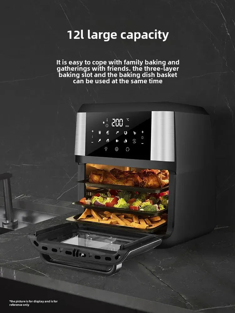 RAF 12L Multifunctional Digital Air Fryer with Dehydrator & Rotisserie - 2000W