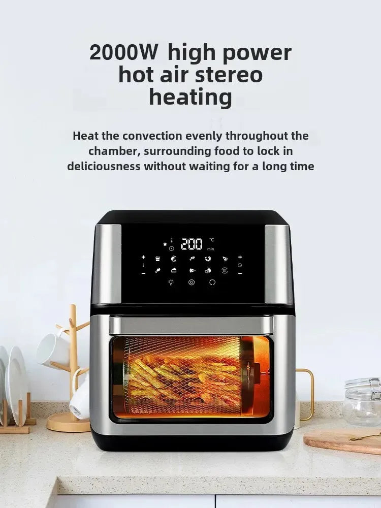 RAF 12L Multifunctional Digital Air Fryer with Dehydrator & Rotisserie - 2000W