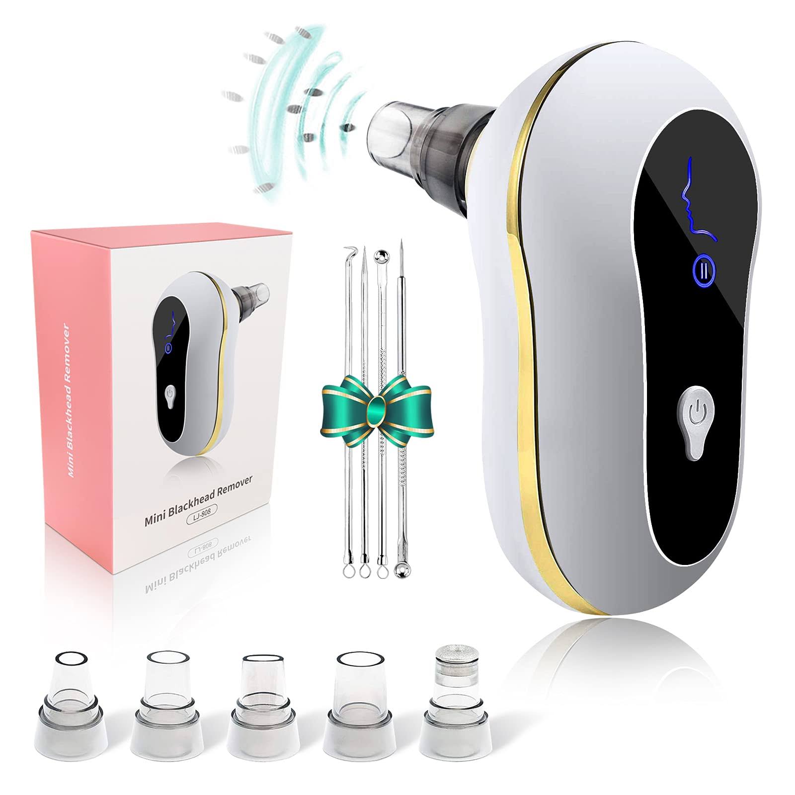 Mini Automatic Blackhead Acne Pore Suction Remover & Skin Cleanser with 3 Suction Modes and 5 Multif