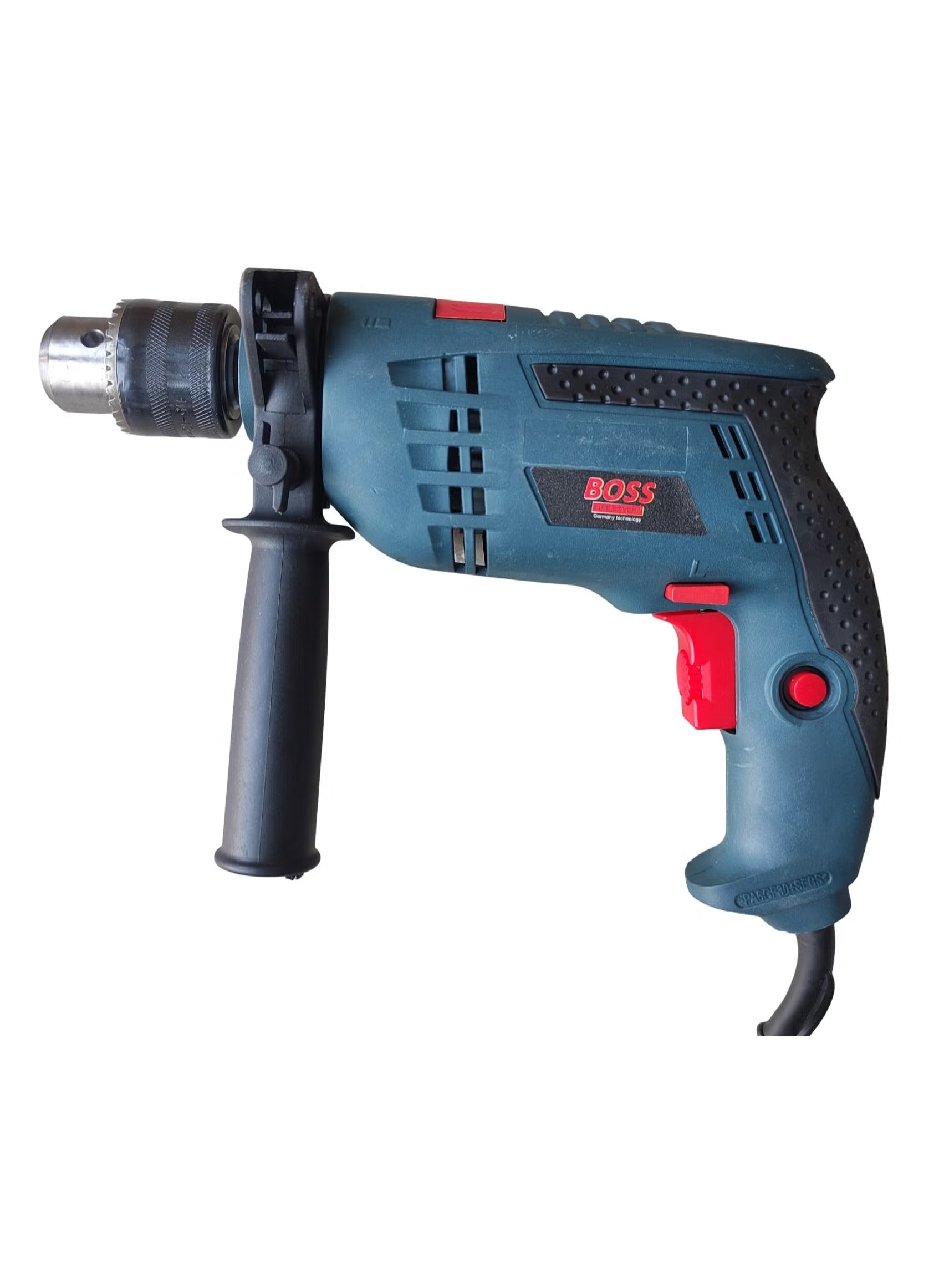 BOSS Professional Impact Drill with 13mm Chuck, Reversible Function, 100% Copper Motor for Wood, Metal, and Concrete - 1500W & 0-2800 RPM Speed