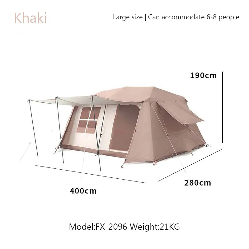 Chanodug Spacious Portable Waterproof QuickOpen Camping Tent for 6-8 People - 4 x 2.8 x 1.9 meters