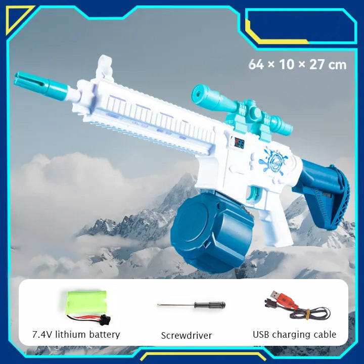 Automatic Electric Battle Water Gun Toy with Rechargeable Battery - 600ml High Capacity - 8 to 10m Range