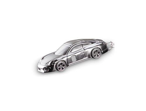 Silver Sportcar Lighter Keychain with Dual LED Lights