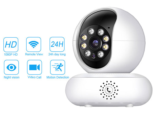 Full HD 360° Dual Band Panoramic Security Camera with Motion Detection, Night Vision & Two-Way Calling