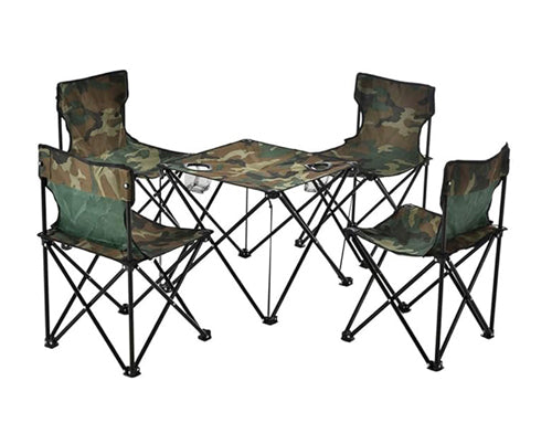 Mini Picnic Table & 4 Chairs Set for Outdoors & Camping
