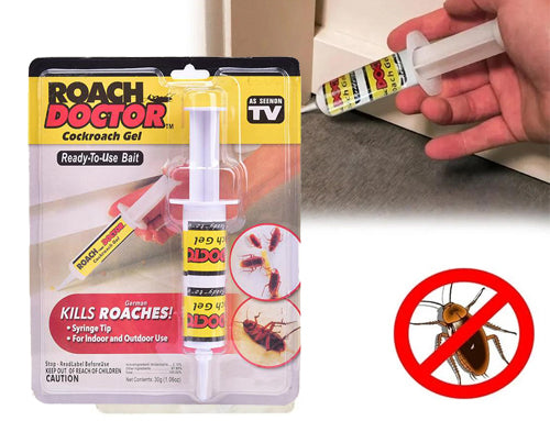 Roach Doctor Cockroach Gel with Syringe Applicator for Indoor and Outdoor Roach Control