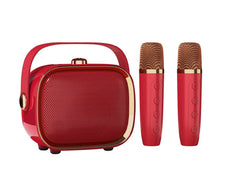 Stylish Wireless Double Mic Portable Bluetooth Karoake Speaker with Sound Effects