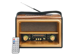 Golon Retro Radio & Solar Bluetooth Speaker with AUX/FM/AM/SW - USB/SD/TF with Remote Control