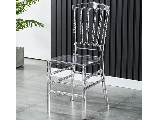 Elegant Crystal Acrylic Banquet Chair with Cushion for Occasions and Home