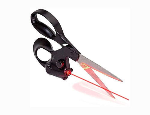 Precision Laser Guided Scissors for Fabric, Paper, and Crafts with Easy Grip Handles