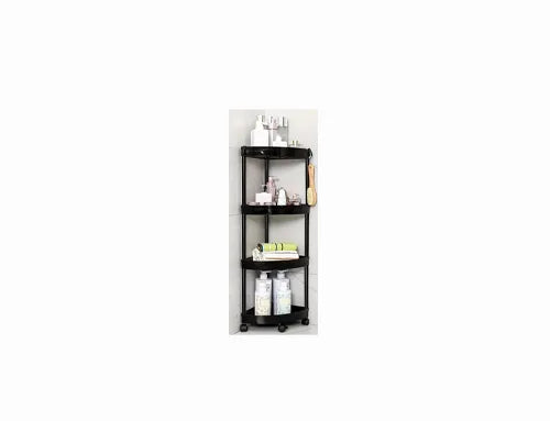 Space-Saving 3-Tier Corner Storage Rack with Wheels and Drain Holes
