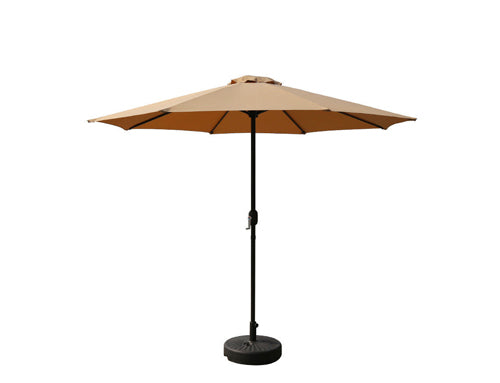 Heavy-Duty 2.7 meter Outdoor Patio Umbrella with Base and Rotating Crank - 270 cm x 198 cm x 245 cm