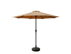 Heavy-Duty 2.7 meter Outdoor Patio Umbrella with Base and Rotating Crank - 270 cm x 198 cm x 245 cm