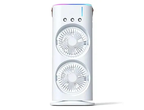 Portable Rechargeable Spray Mist Fan with Remote Control, LED Light