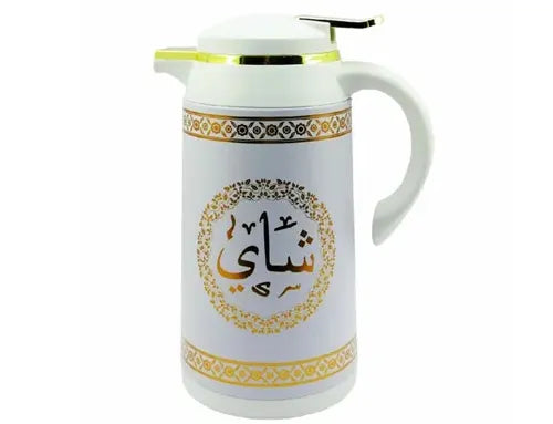 1L Thermal Insulated Arabic Style Vacuum Flask - Double Wall, Metal Body, Glass Inside