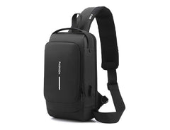 Anti-Theft Waterproof Sling Bag with USB Charging Port for for Travel, Work, Cycling & Hiking - 36 x 20 cm