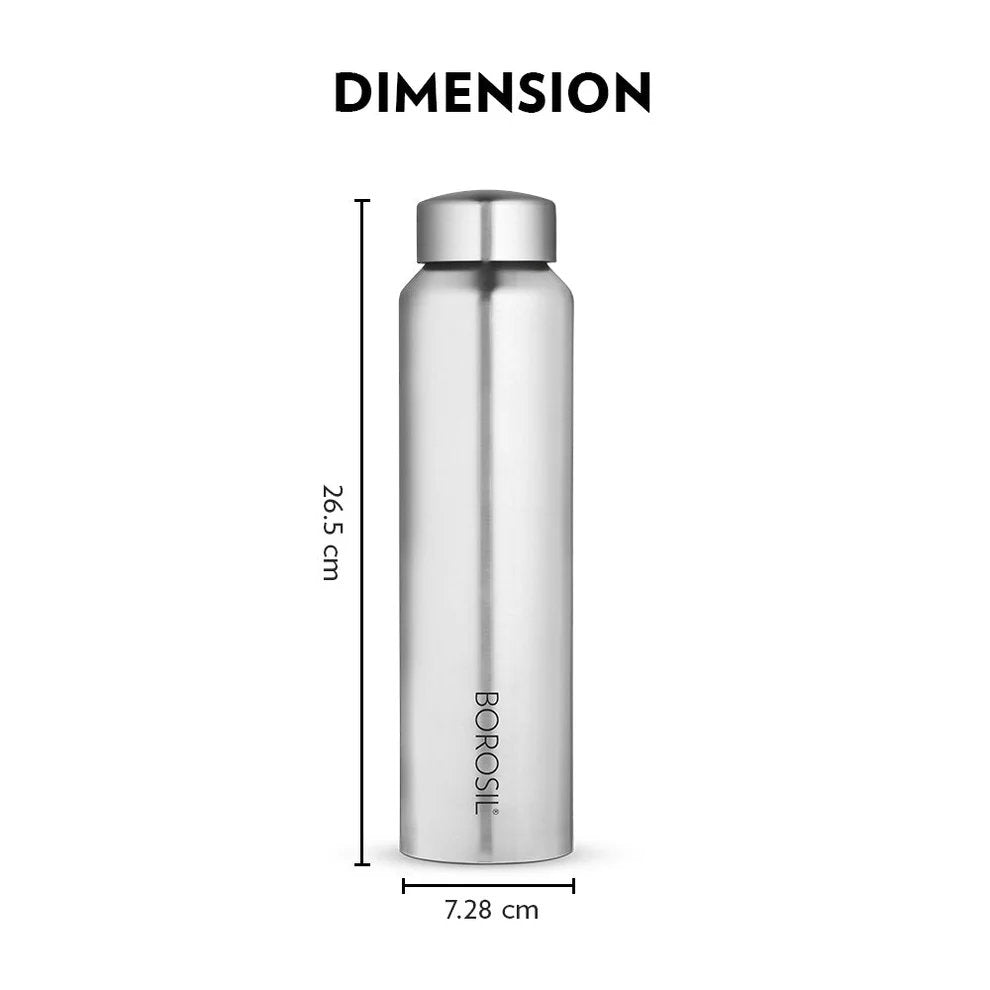Stainless Steel Water Bottle - 1 Litre with Screw Top Lid, Leak-Proof, Odour-Free, Travel-Friendly Bottle for School, Office, Gym, Cycling, Hiking, Camping and Outdoor Sports