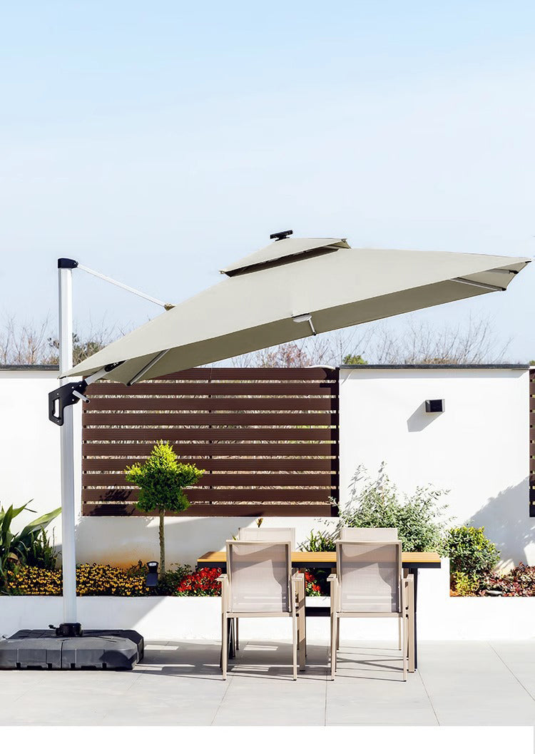 Foldable Cantilever Umbrella for Outdoor & Patio with Heavy-Duty Water Base for Support -  2.5 x 2.5 Metres