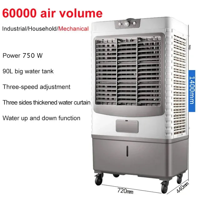 Heavy Duty 70L Air Cooler with Pure Copper Motor, 7000 RPM, Inverter Cooling & Humidifier for Large Spaces - 750W