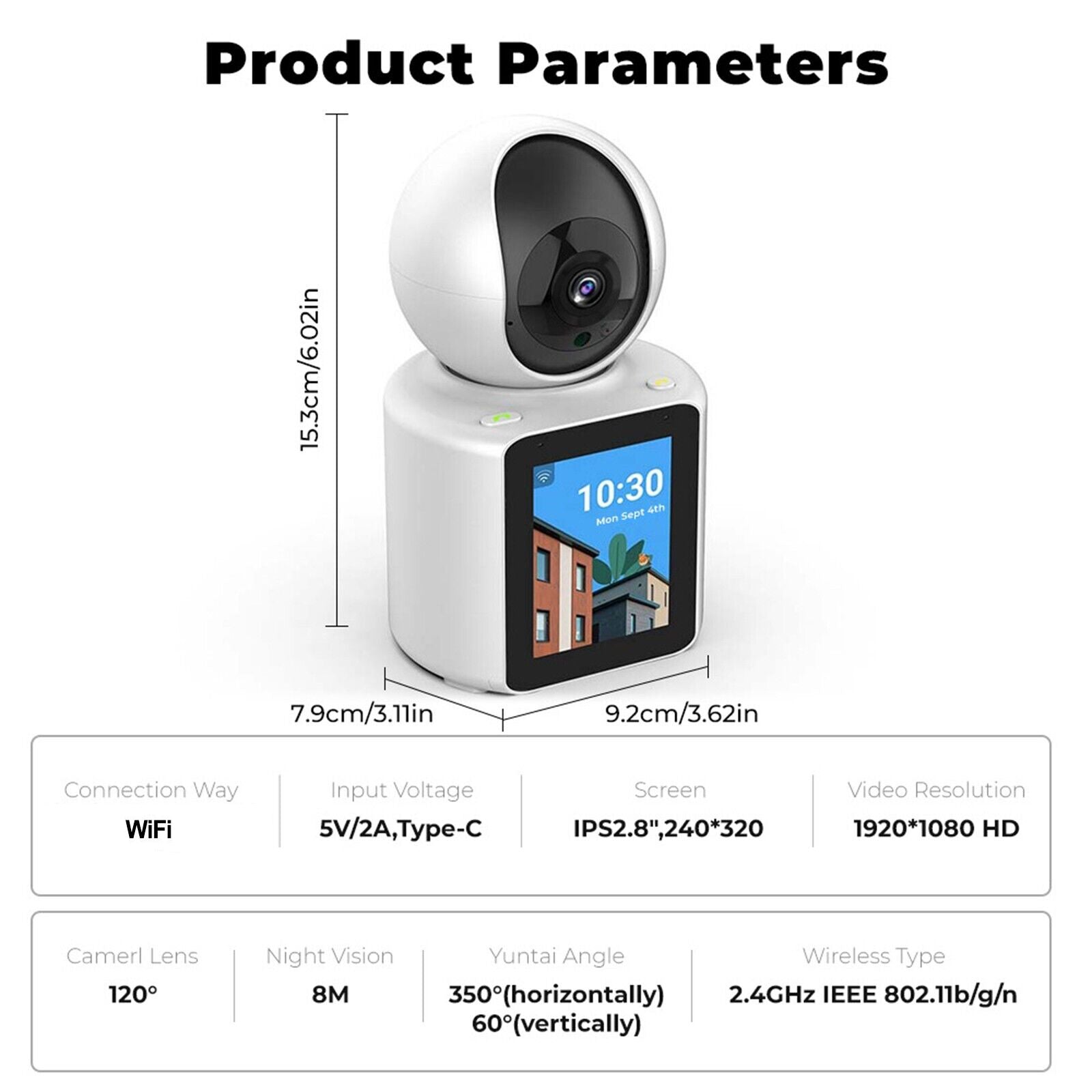 Smart 2MP Full HD WIFI Two-Way Video Calling PT Security Camera with Auto-Tracking