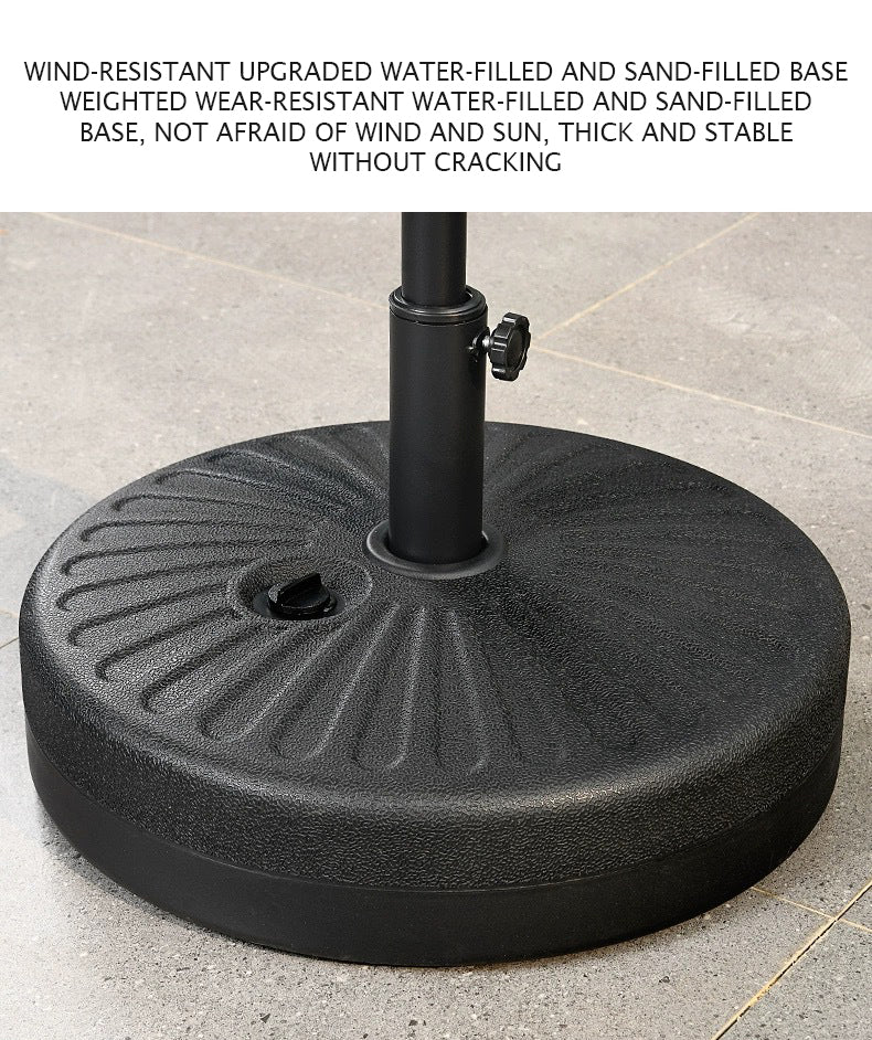 Heavy-Duty 2.7 meter Outdoor Patio Umbrella with Base and Rotating Crank - 270 cm x 198 cm x 245 cm