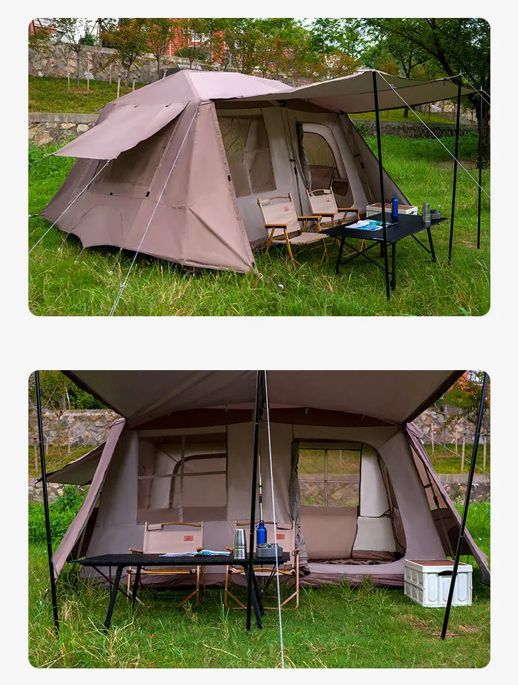 Chanodug Spacious Portable Waterproof QuickOpen Camping Tent for 6-8 People - 4 x 2.8 x 1.9 meters