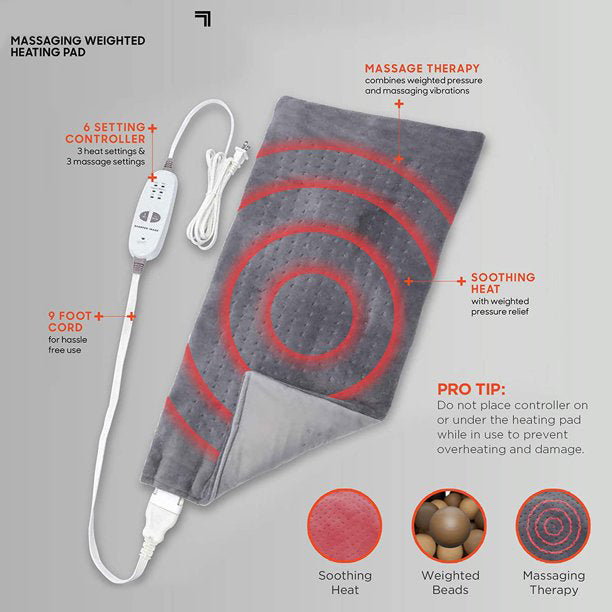 Massaging Heating Weighted Pad for Targeted Muscle and Joint Relief