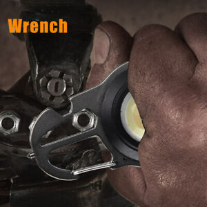 Multifunctional Emergency COB Light Tripod Keychain with Screwdriver Wrench Tool, Bottle Opener & G