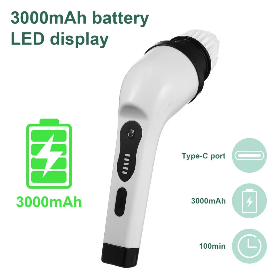 9-in-1 Multifunctional Electric Cleaning Brush Scrubber with Interchangeable Heads & Telescopic Handle