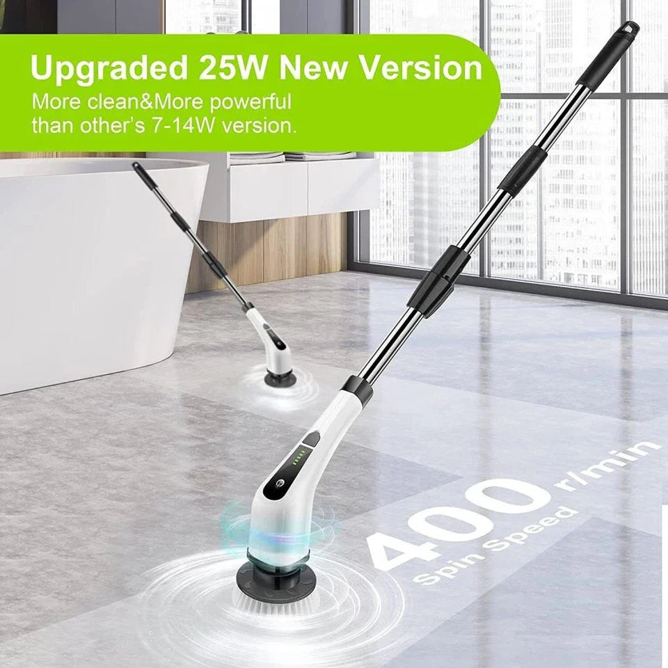 9-in-1 Multifunctional Electric Cleaning Brush Scrubber with Interchangeable Heads & Telescopic Handle