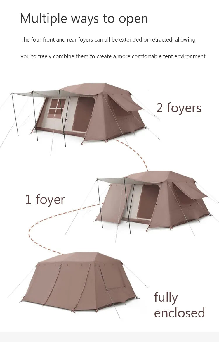 Chanodug Spacious Portable Waterproof QuickOpen Camping Tent for 6-8 People - 4 x 2.8 x 1.9 meters
