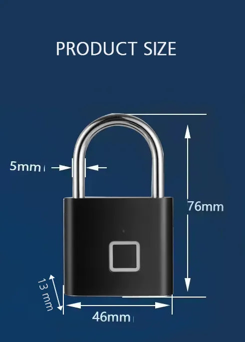 Smart Multipurpose Digital Keyless Fingerprint Padlock