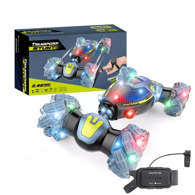 Portable Stunt Car Toy with Gesture Control, Double-Side Roll Design & Rechargeable Battery