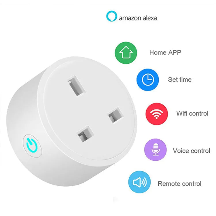 Smart WiFi Plug with Tuya App Remote Control and Alexa & Google Home Voice Control