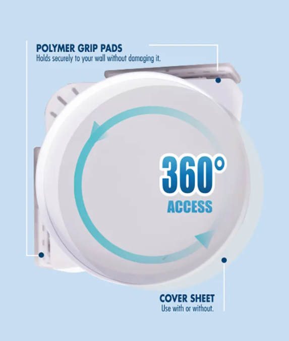 Instahang Rotating 360° Shelf Suction Corner Holder for Bathroom & Kitchen with Water Freeflow Desig